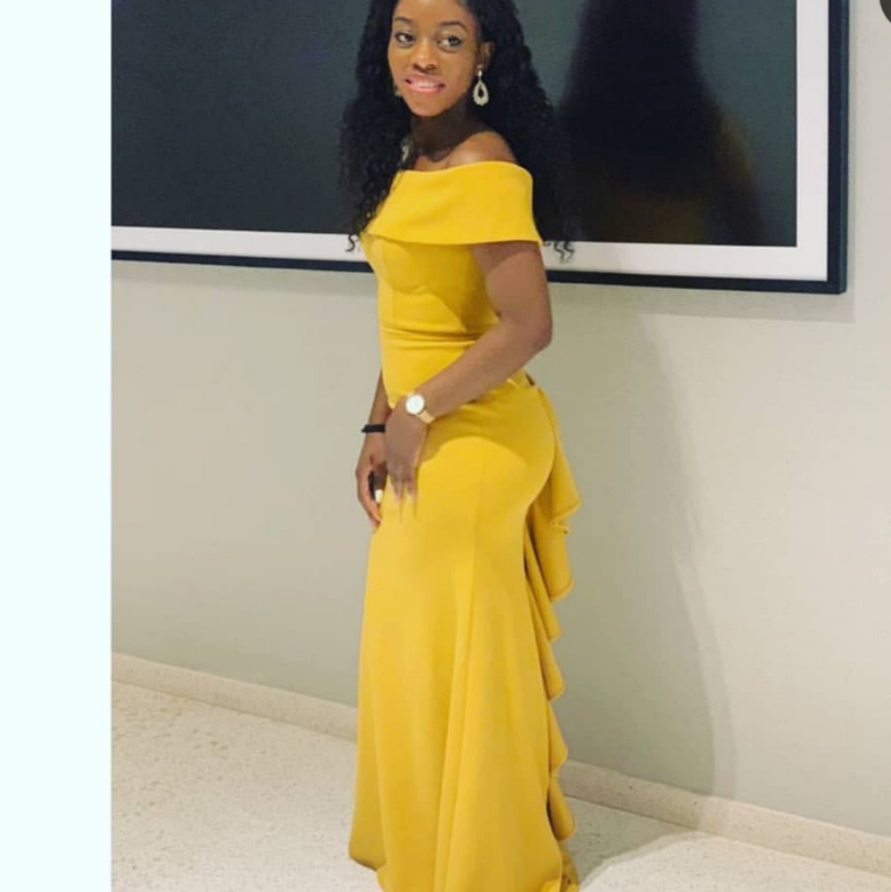 Mustard Evening party dress